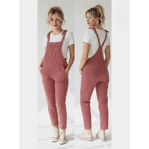 AERIE Light Mauve Soft Denim Overalls